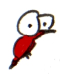 cartoon small red bird