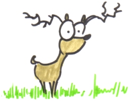 cartoon mule deer